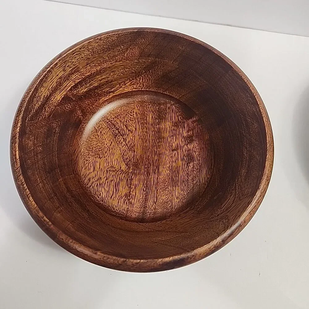 Large Wooden Salad Bowl w/4 Serving Bowls